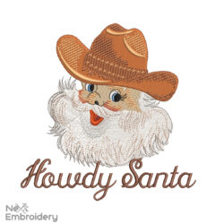 Howdy Santa Claus Embroidery Design, Vintage Santa Embroidery, Santa Merry Christmas Embroidery, Santa Claus, Xmas Machine Embroidery