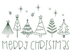 Merry Christmas Tree Embroidery Designs