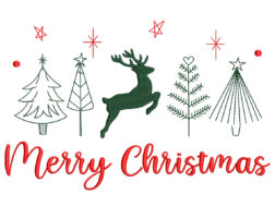 Merry Christmas Trees Embroidery Designs