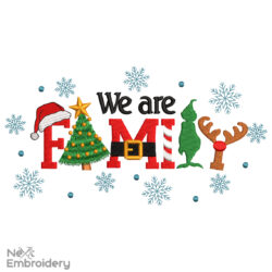 We are family Christmas Embroidery Design