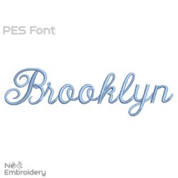Brooklyn Font Embroidery Design