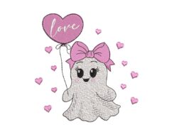 Mini Cute Valentine Ghost Embroidery Designs