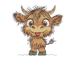 Quirky Cow Embroidery Design
