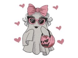 Valentine Retro Ghost Embroidery Designs