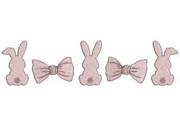 Coquette Bunnys Embroidery Design, Easter Embroidery Design, Machine Embroidery Design, Instant Download