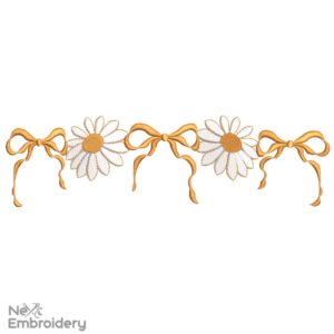 Coquette Daisys Embroidery Design, Floral Embroidery Design, Machine Embroidery Design, Instant Download