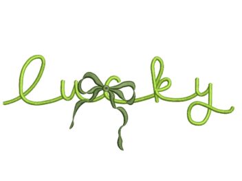 Coquette Lucky Embroidery Design, St. Patrick's Day Embroidery Design, Machine Embroidery Design, Instant Download