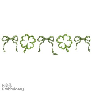 Coquette Shamrock Embroidery Designs, St Patricks Day Lucky Holiday Embroidery Designs, Irish, Shamrock, Lucky, Happy, Instant Download