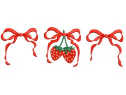 Coquette Strawberry Embroidery Design