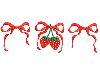Coquette Strawberry Embroidery Design, Love Embroidery Design, Machine Embroidery Design, Instant Download
