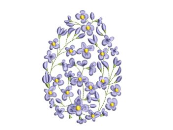 Floral Easter Egg Embroidery Design. Easter Machine Embroidery Design. Holiday Embroidery Designs