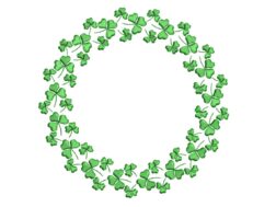Four-leaf clover wreath embroidery design