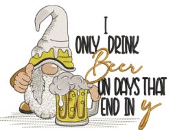 Love Beer Gnome Embroidery Designs