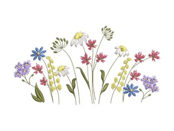Mini Wildflowers Embroidery Design, Garden Spring Embroidery Designs