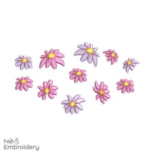 Mini Wildflowers Embroidery Design, Garden Spring Embroidery Designs