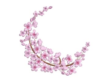 Spring Wreath Embroidery Design, Flower wreath design, Instant Download