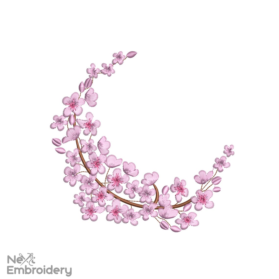 Spring Wreath Embroidery Design, Flower wreath design, Instant Download