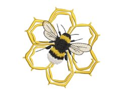 Honeycomb Bee Embroidery Design