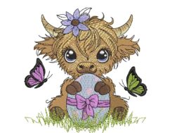 Easter Highland Embroidery Design