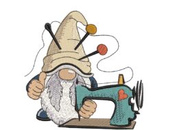 Sewing Gnome Embroidery Design