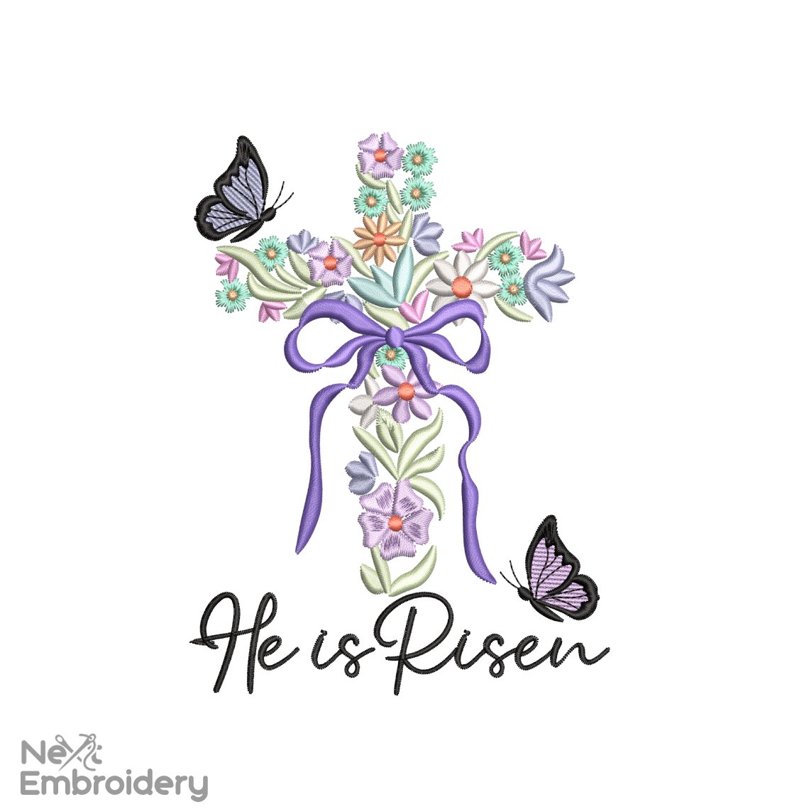 He is Risen Embroidery Design