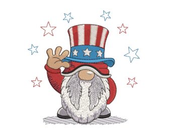 Gnome American Embroidery Design, Instant Download