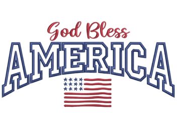 God Bless America Embroidery Designs, USA Patritic Embroidery Designs, Instant Download