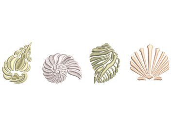 Summer Seashells embroidery design, Marine Seashells Machine embroidery designs. Sea Shell design