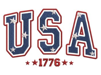 USA 1776 Embroidery Designs, USA Patriotic Embroidery Designs, Instant Download