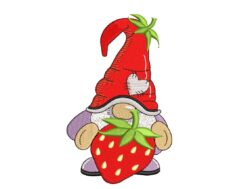 Gnome Strawerberry Embroidery Design