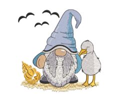 Summer Gnome Embroidery Design