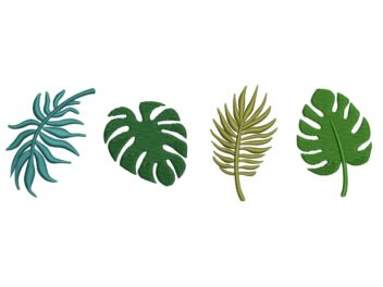 Tropical Leaves Embroidery Design, Summer Embroidery Design, Instant Download