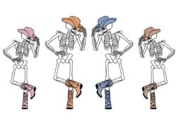 Cowboy Skeletons Embroidery Design