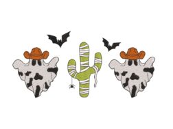 Halloween Ghost Cow Embroidery Design