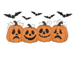 Halloween Funny Pumpkins Embroidery Design