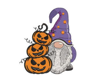 Halloween Spooky Gnome Embroidery Design. Autumn Fall Embroidery Design, Halloween embroidery designs, Digital Machine Embroidery Files