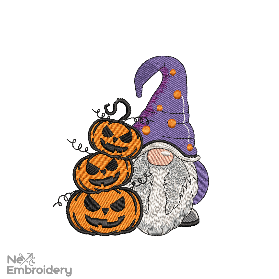 Halloween Spooky Gnome Embroidery Design. Autumn Fall Embroidery Design, Halloween embroidery designs, Digital Machine Embroidery Files