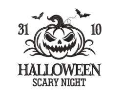 Scary Night Halloween Embroidery Design