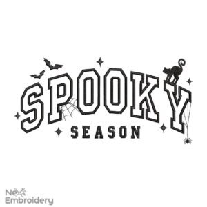Spooky Season Embroidery Design. Halloween Machine Embroidery Design, spooky season, Fall embroidery, spider web, bat embroidery PES