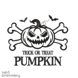Trick Or Threat Embroidery Design. Halloween Machine Embroidery Design, spooky season, Fall embroidery, spider web, bat embroidery PES