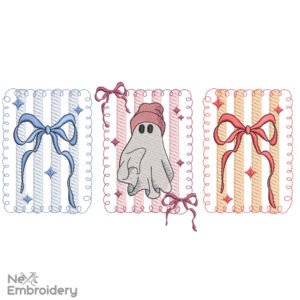 Girly Coquette Embroidery Design, Spooky Halloween Bow Machine Embroidery File, Cute Coquette Vibes