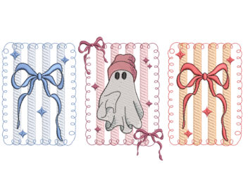 Girly Coquette Embroidery Design, Spooky Halloween Bow Machine Embroidery File, Cute Coquette Vibes