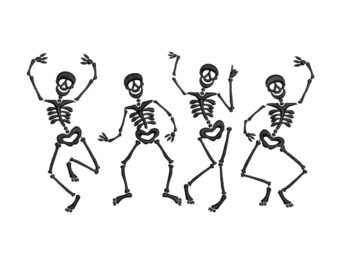 Halloween Skeletons Embroidery Design, Halloween Pumpkin Skeleton Embroidery Design, Halloween Machine Embroidery File