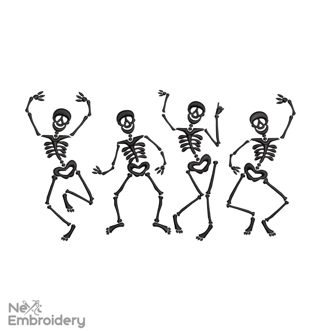 Halloween Skeletons Embroidery Design, Halloween Pumpkin Skeleton Embroidery Design, Halloween Machine Embroidery File