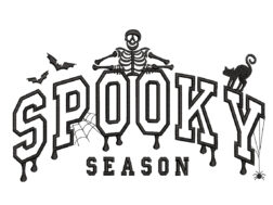 Halloween Spooky Season Embroidery Design
