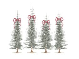 Christmas Trees Coquette Embroidery Designs