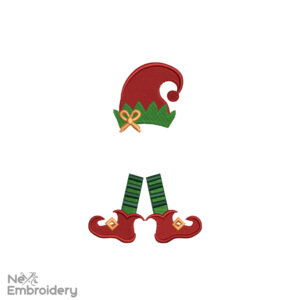 Festive Elf Embroidery Design. Christmas Ornaments Embroidery Designs, Machine Embroidery File
