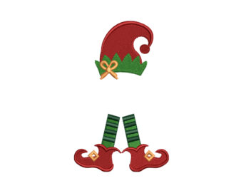 Festive Elf Embroidery Design. Christmas Ornaments Embroidery Designs, Machine Embroidery File
