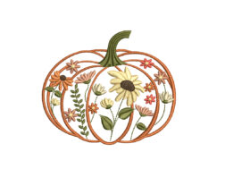 Floral Pumpkin Embroidery Design
