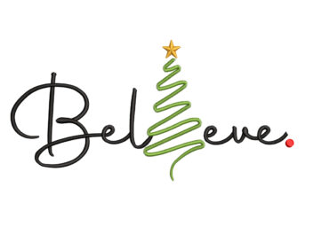 Magic Believe Embroidery Designs, Believe in the Magic Christmas Santa Embroidery Design, Holiday MAchine Embroidery File